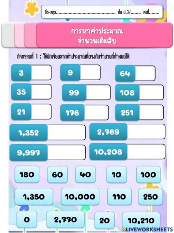 หาค่าประมาณ ป.4