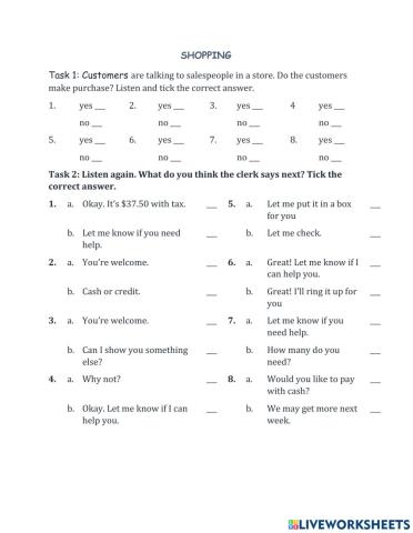 Shopping Conversation