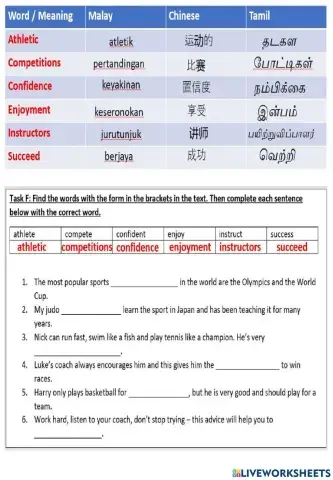 Sport with a Difference (Extra Practices)