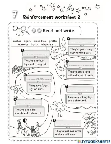 Have Got Descriptions Animals 1st Grade