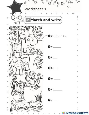 Wild Animals Worksheet 1st Grade
