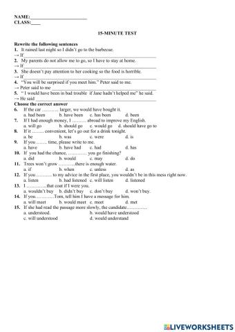 Conditional sentences