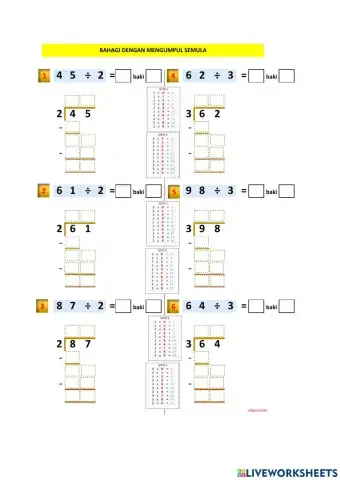 Bahagi 2 digit dengan 1 digit berbaki