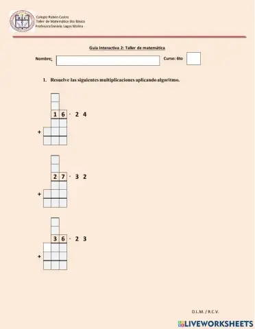 Algoritmo de la multiplicación