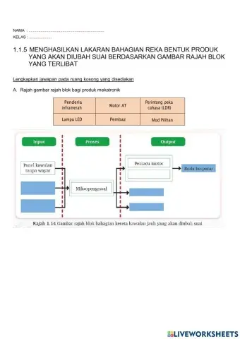Menghasilkan Lakaran Bahagian Reka Bentuk Produk yang akan diubah suai