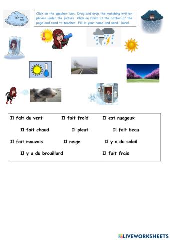 French weather listening task beginners