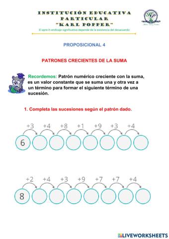 Patrones crecientes de sumas