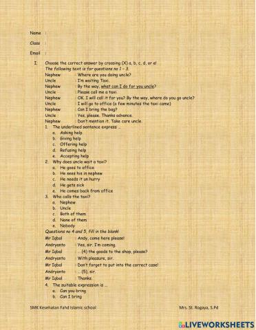 Asking and offering help