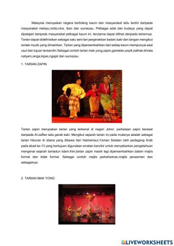 Jenis Tarian Kebudayaan di Malaysia