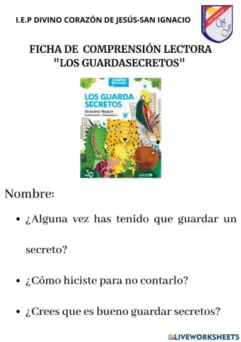 Ficha de comprensión lectora -Los guardasecretos-
