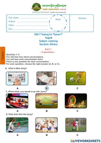 ISW-7 Theme 1 (Listening)