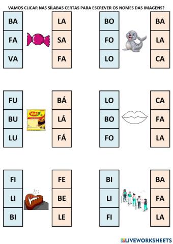 Clicando certo b f l