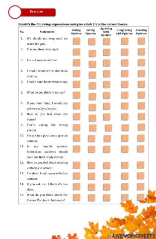 Asking and Giving Opinion