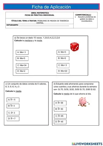 Problemas de  medida de tendencia central