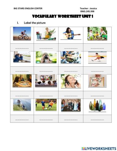 Vocab-Unit 1-Grade 7