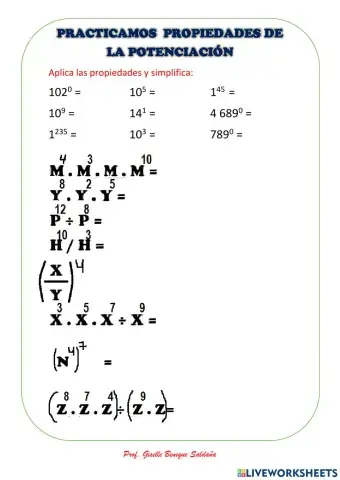 Propiedades de la potenciación