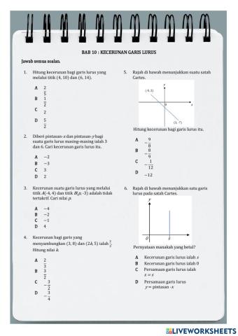 Kecerunan Garis Lurus