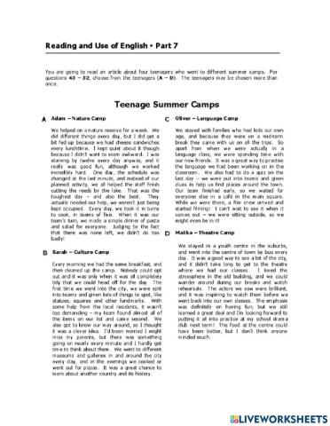 Reading comprehension