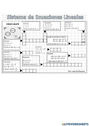 Sistema de ecuaciones lineales