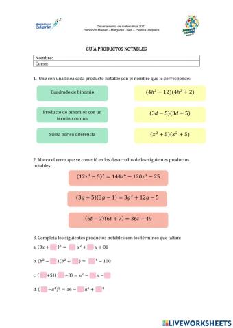 Guía Productos Notables