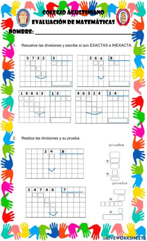 Evaluación matemáticas tercero