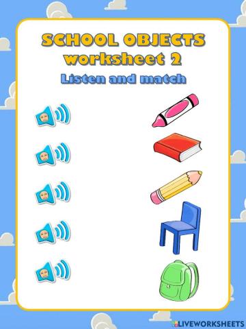 School objects: worksheet 2