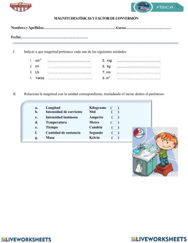 Unidades de medida y factor de conversión