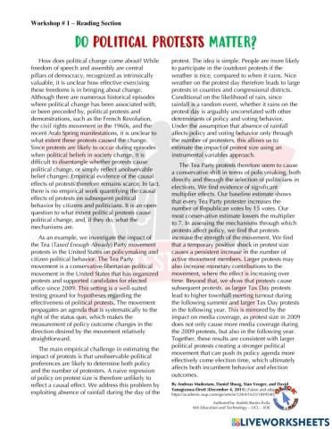 Reading Ex. - Politics and Roosevelt