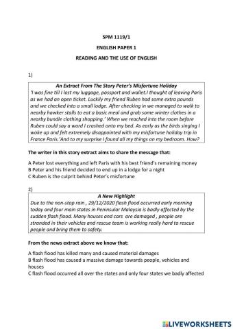 Reading and the use of english