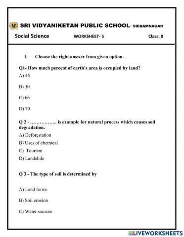 Social worksheet -5