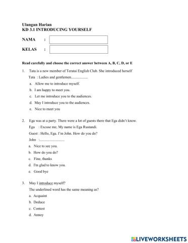 Ulangan self introduction