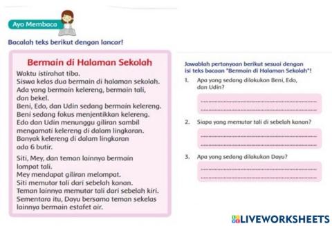 Bind kelas bermain di lingkungan sekolah