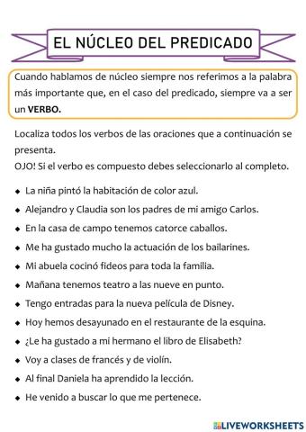 Núcleo del predicado