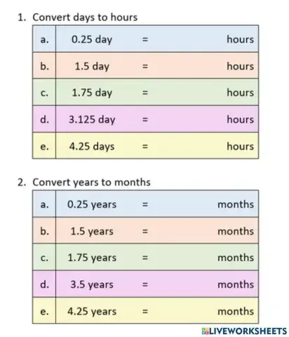 Convert units of time