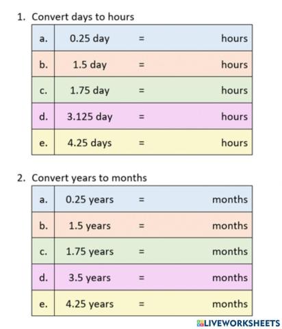 Convert units of time