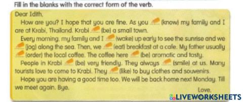 Year 6 Unit 5 : 360 Simple Present Tense - Thailand