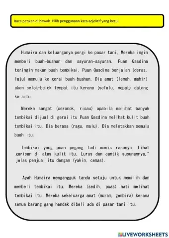 Kata adjektif cara dan kata adjektif perasaan