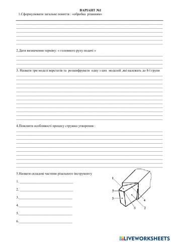 Робочий аркуш варіант 1