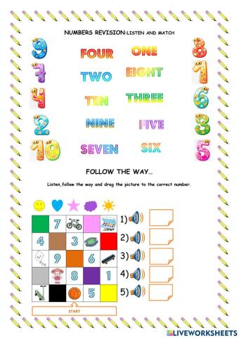 Toys 6: numbers and follow the way