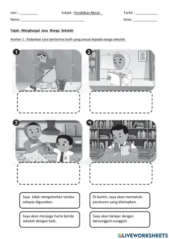 Pendidikan moral - menghargai jasa warga sekolah