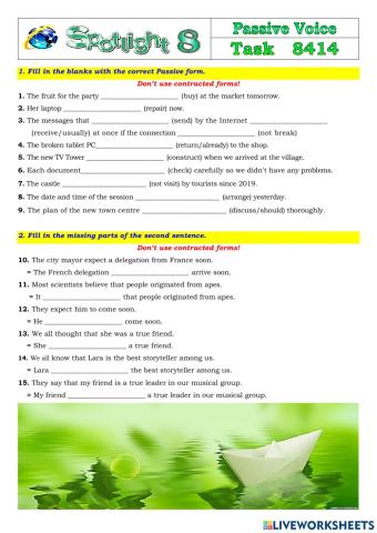 Spotlight 8 Task 8414