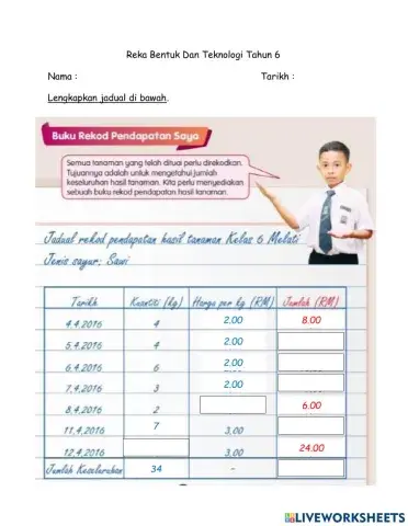 Buku rekod pendapatan saya