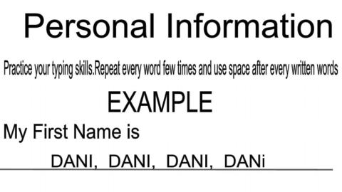 My Information -Worksheet