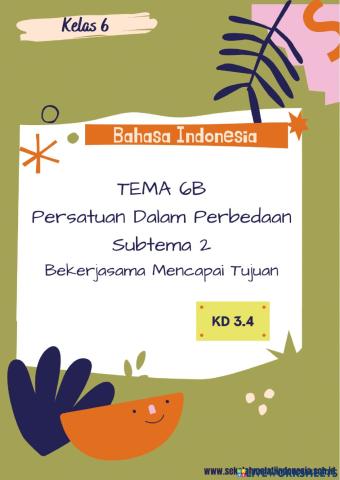 Bahasa indonesia Tema 2 Subtema 2 Sd 6