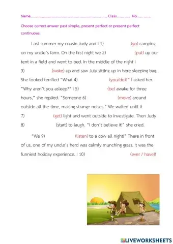 Past simple, Present perfect, Present perfect continuous