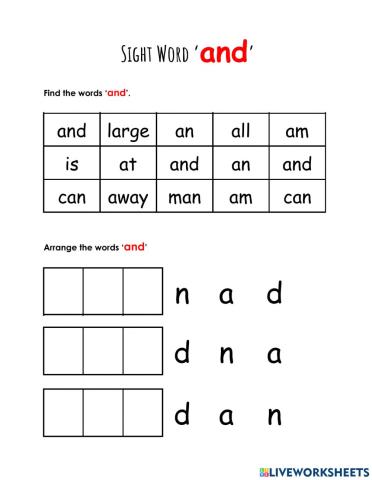 Sight Word AND