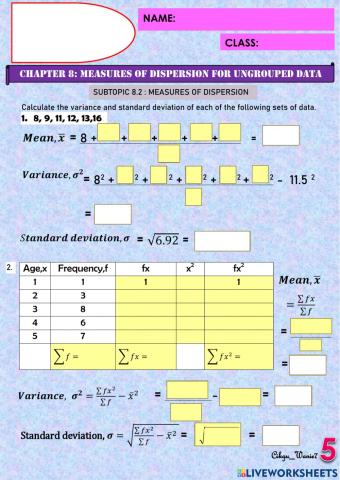 Variance & standart deviation