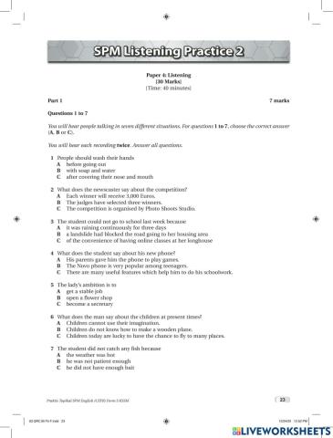 Listening Practise 2