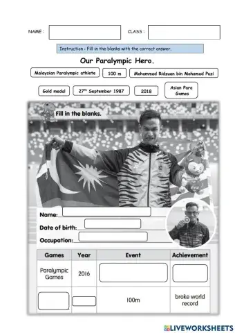 Track and Field- Our Paralympic Hero