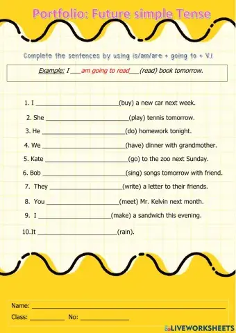 Portfolio: Future Simple Tense be going to